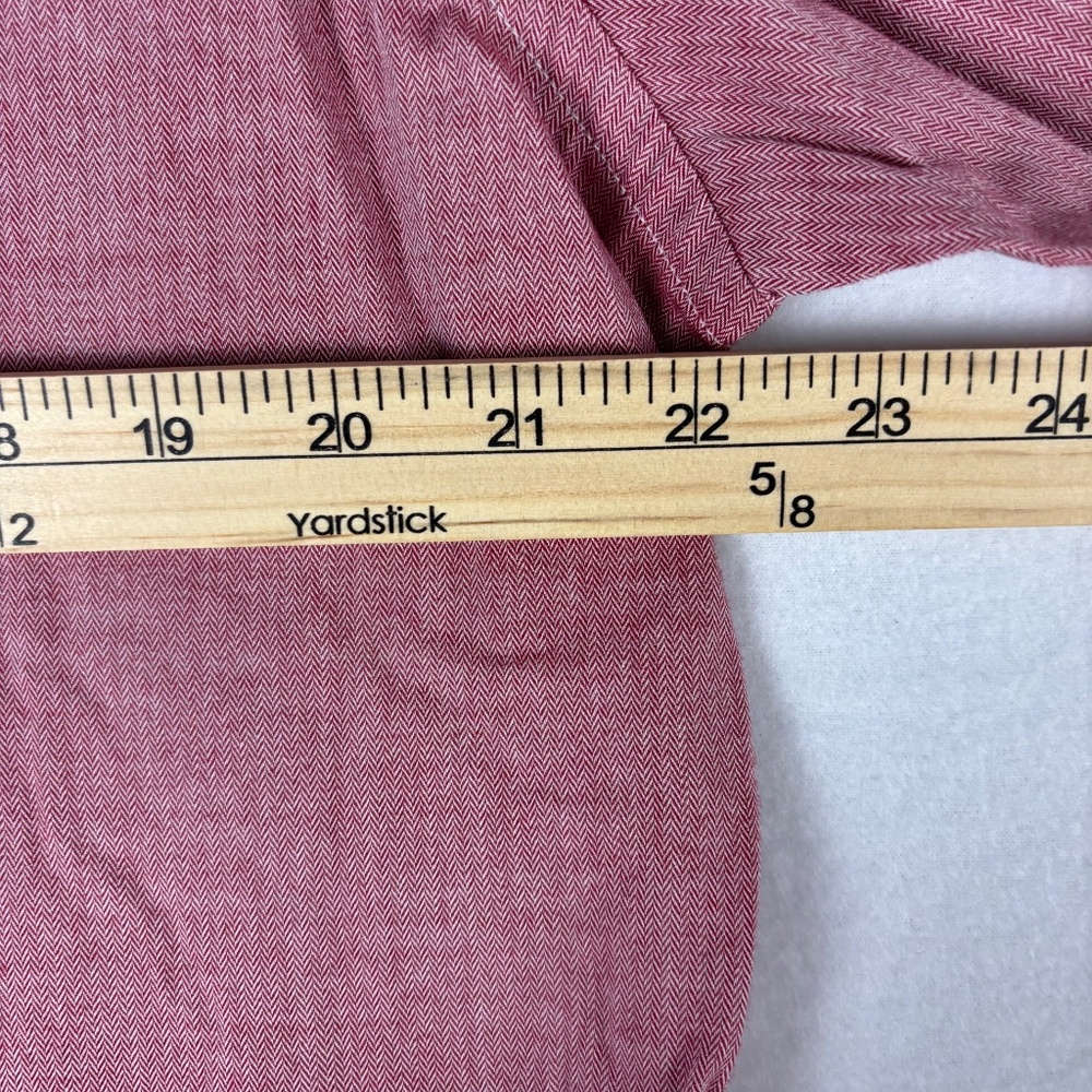 Banana Republic‎ Relaxed Fit Men's Size L Red Button Down Shirt Long Sleeve - Picture 9 of 12